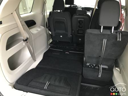 Chrysler Pacifica, with third-row seat folded into floor